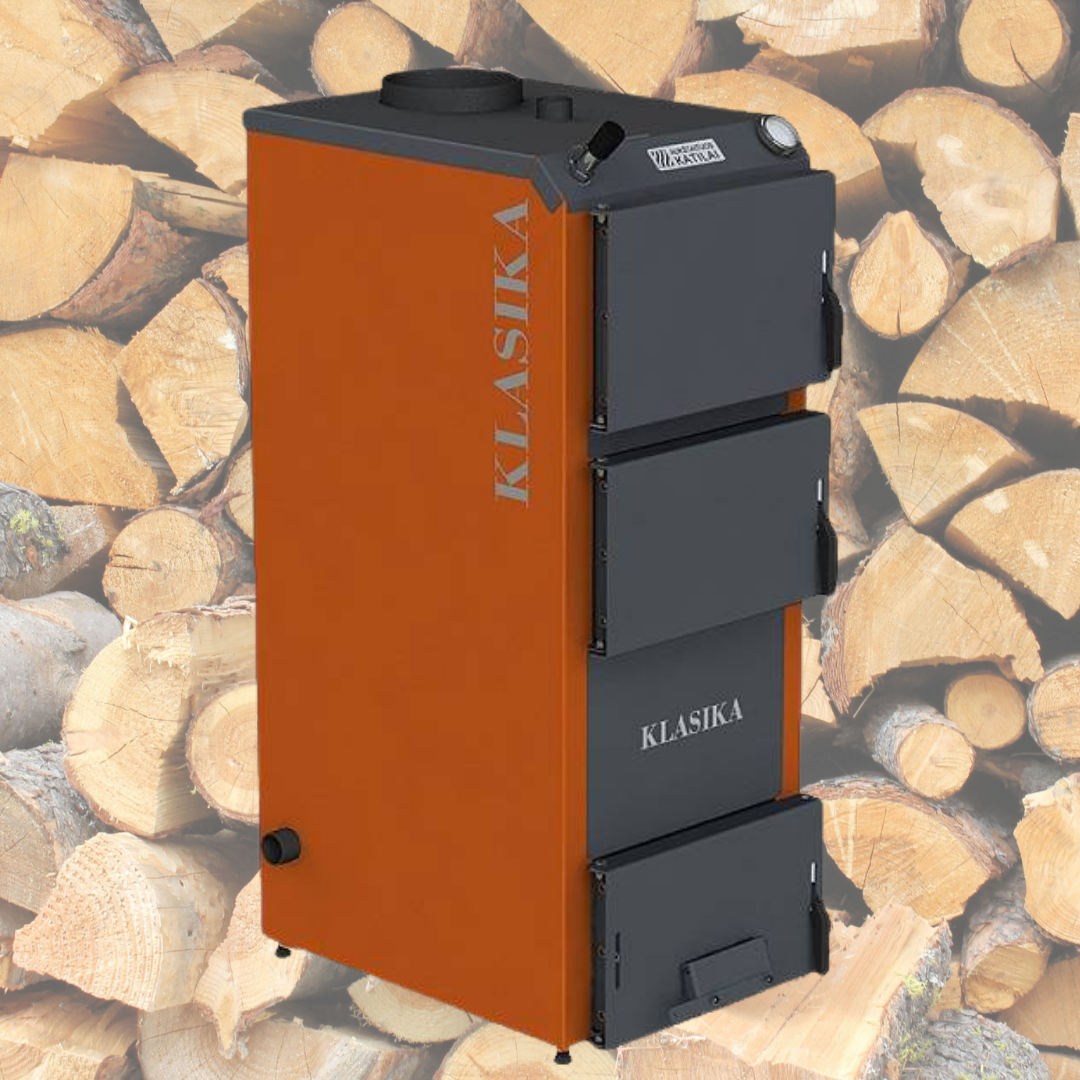 Kieto kuro katilas KLASIKA, viršutinio degimo, 10 kW