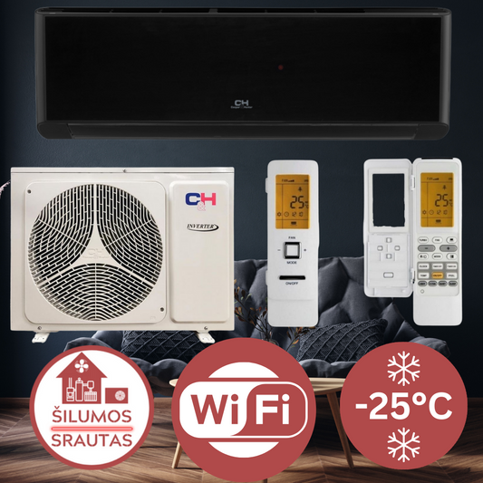 Šilumos siurblys oras-oras Cooper&Hunter SUPREME CONTINENTAL Full black CH-S12FTXAL-FB 3,50/3,81 kW